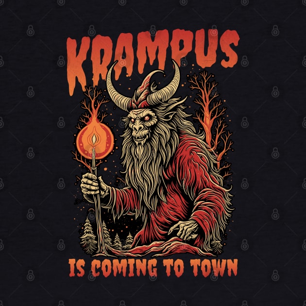 Krampus is Coming to Town Funny Goth Christmas Devil by PUFFYP